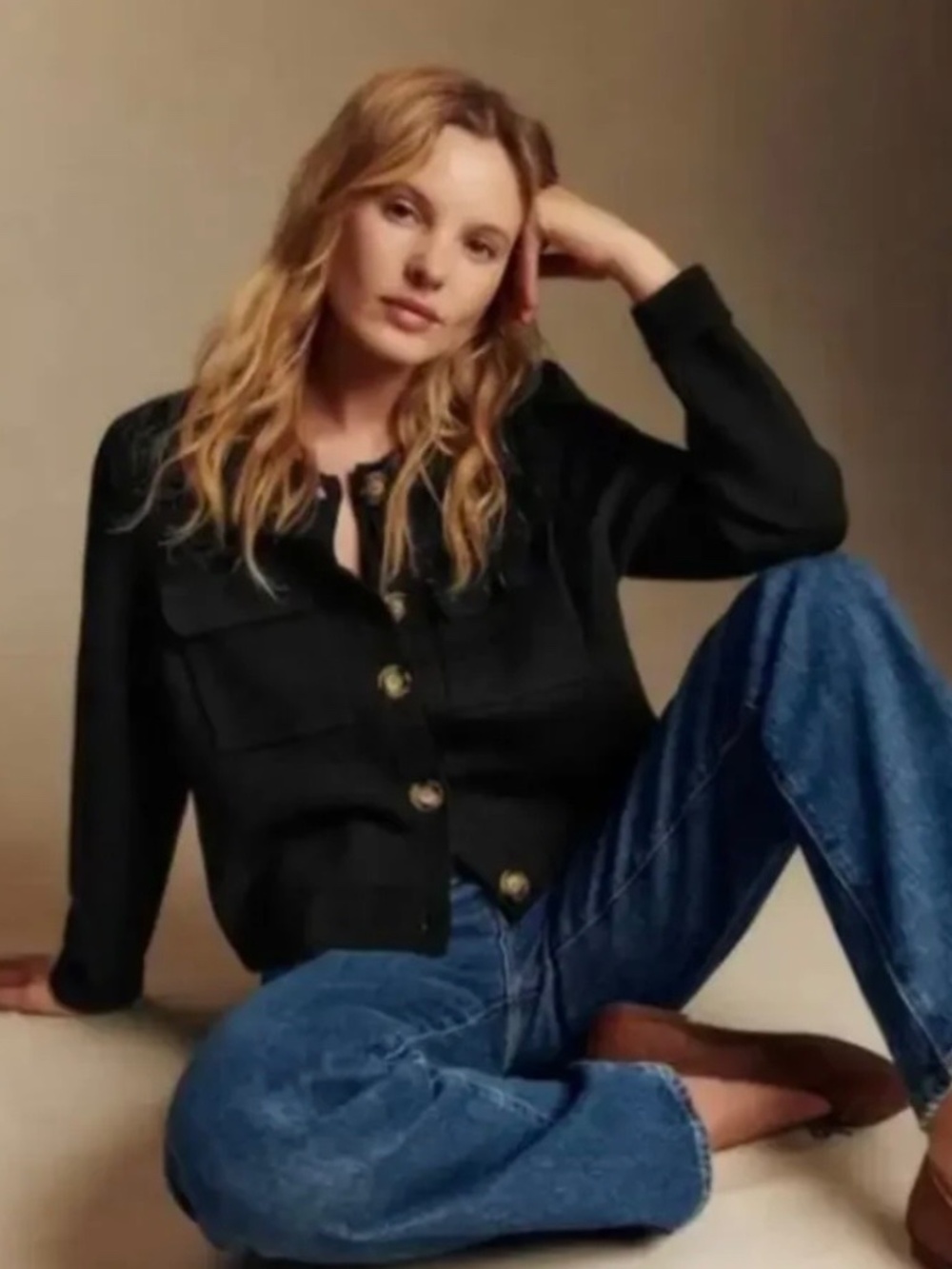 Sezane Betty Cardigan Black - Size M